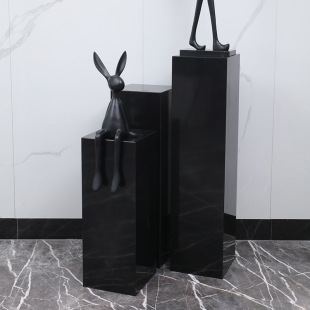 Living room hallway black marble sculpture decoration base table Mongolian black Crafts decorative rock plate base