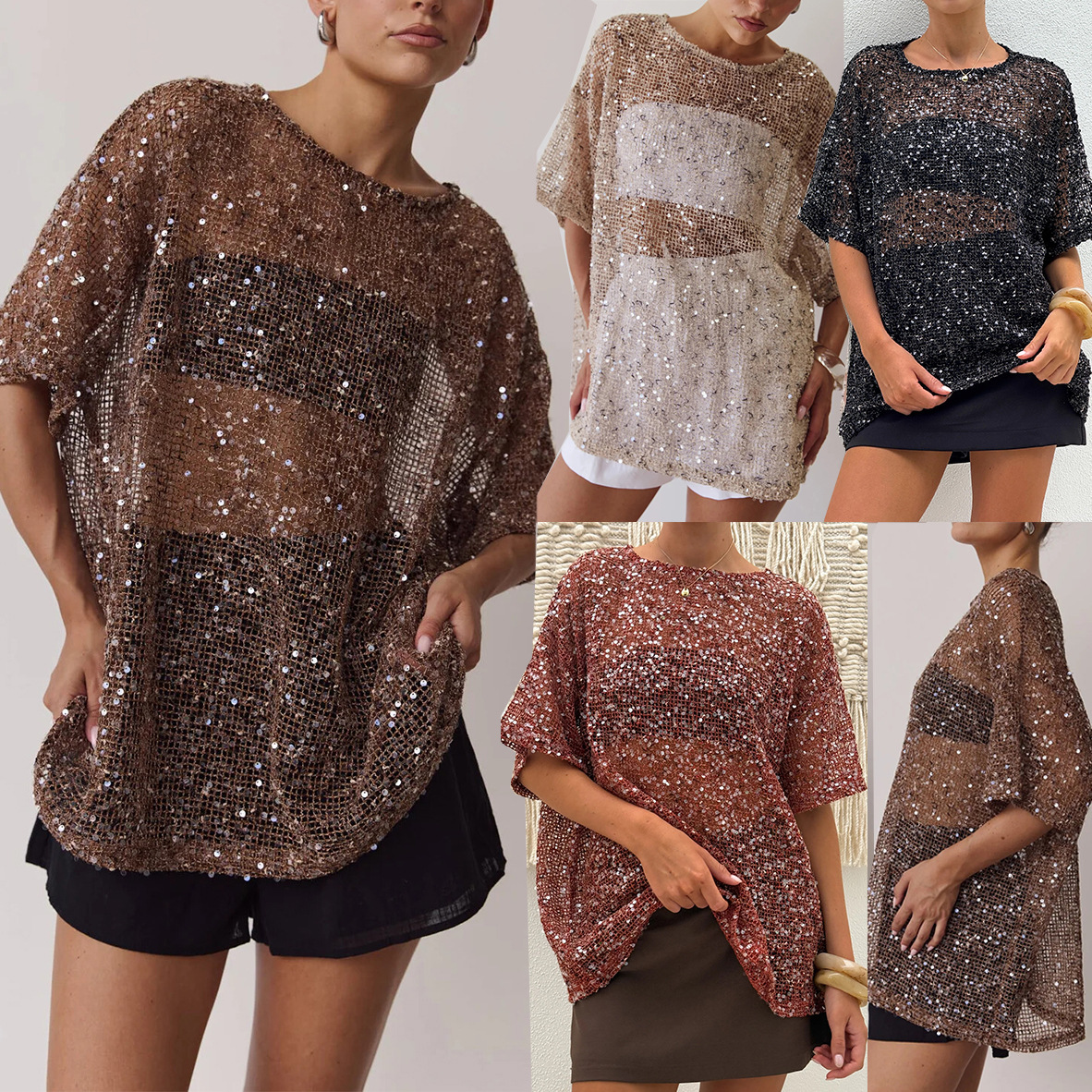 (Cross-border trading), summer solid sleeves, (Physicals), European style
