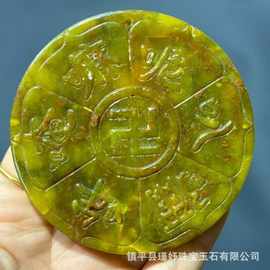 批发高古玉仿古玉老岫玉做旧老物件挂件六字真言摆件玉牌吊坠