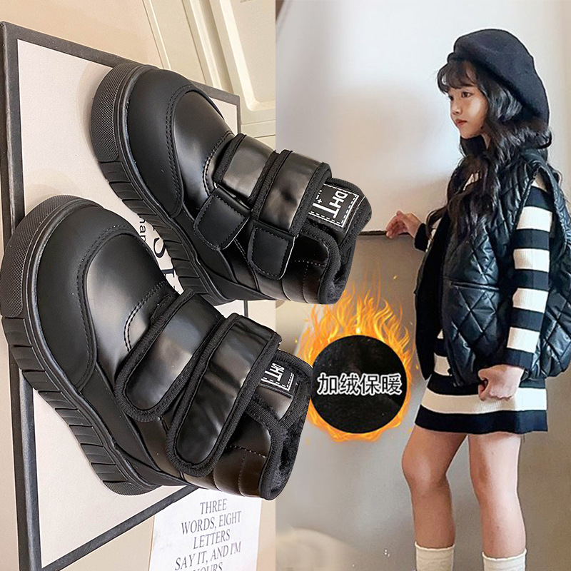 Botas de nieve de niñas 2025 invierno nuevo niño con zapatos de algodón grueso botas calientes para niños botas de algodón