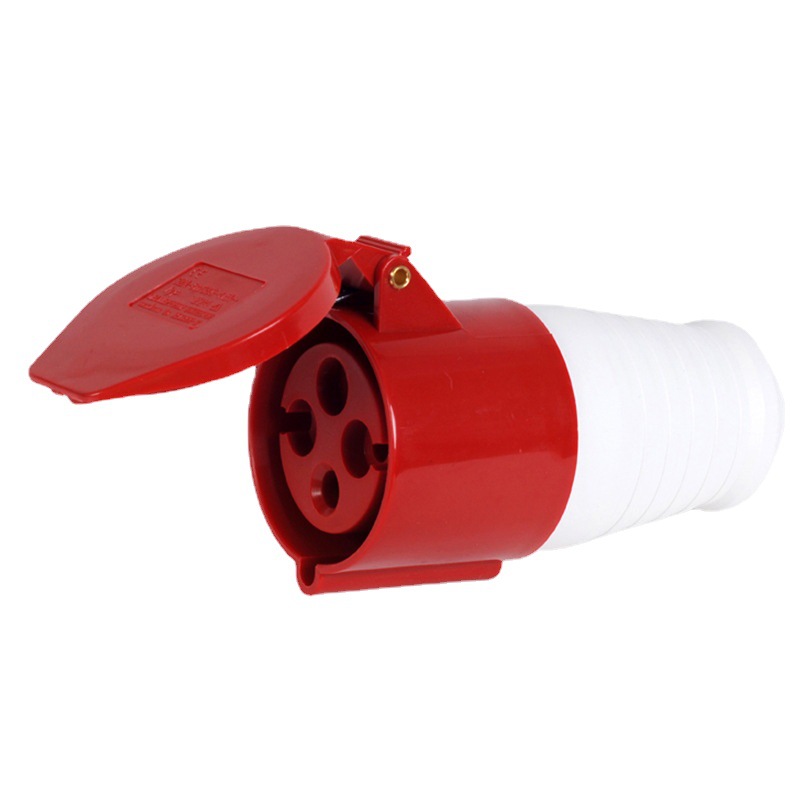 工业插座移动红色224防水连接器耦合器IP44插座4P32A 220V母插座