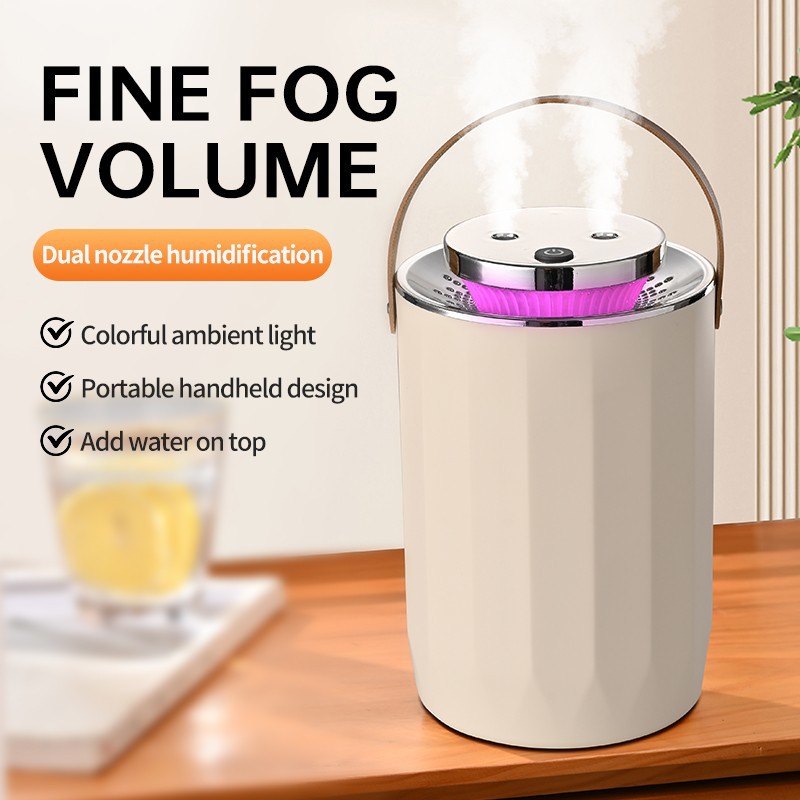 Humidifier Extra Large Capacity Desktop Double Spray Humidifier Home Portable Light Sound Sprayer Ambient Light Humidifier