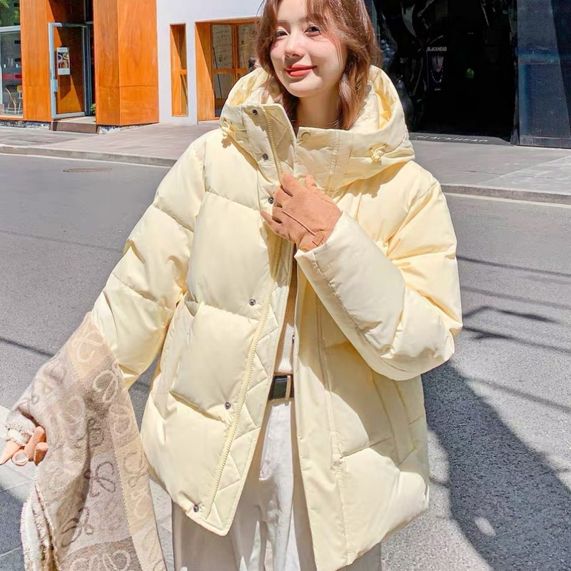 羽绒棉服女2025年冬季新款小个子宽松加厚韩版时尚连帽棉袄外套潮|undefined