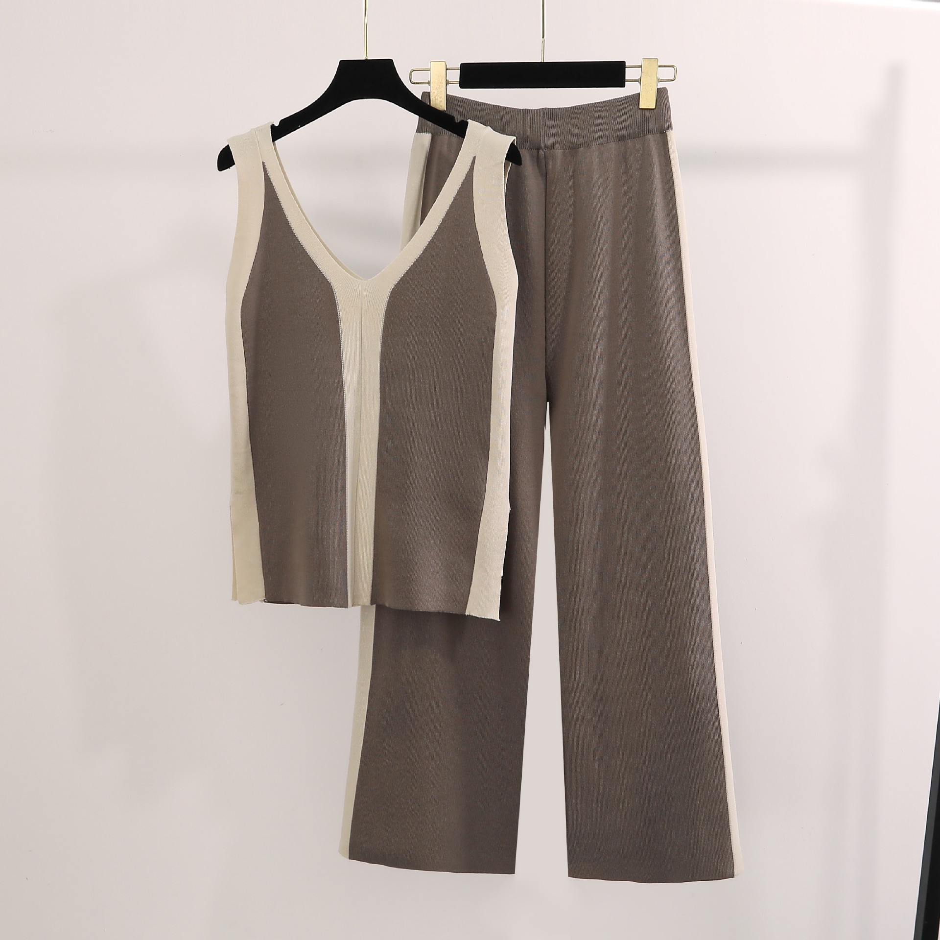 Täglich Frau Elegant Farbblock Polyester Kontrastbindung Hosen-Sets Hosen-Sets display picture 5