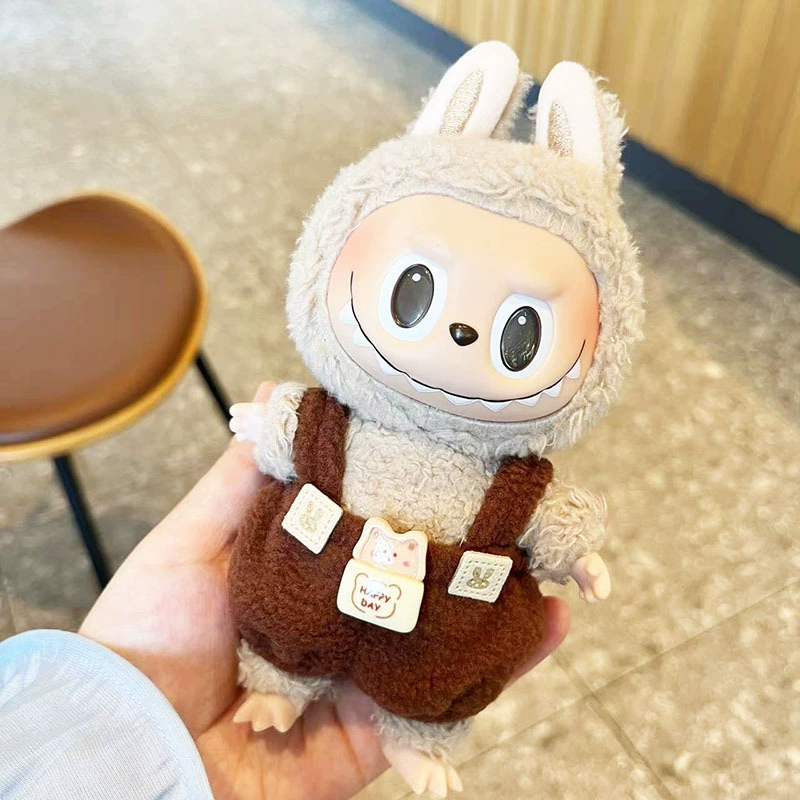 Только одежда] 17см подвеска с слепым ящиком Labubu одежда Labubu кукла детская одежда конус надевания комбинезоны милый и милый