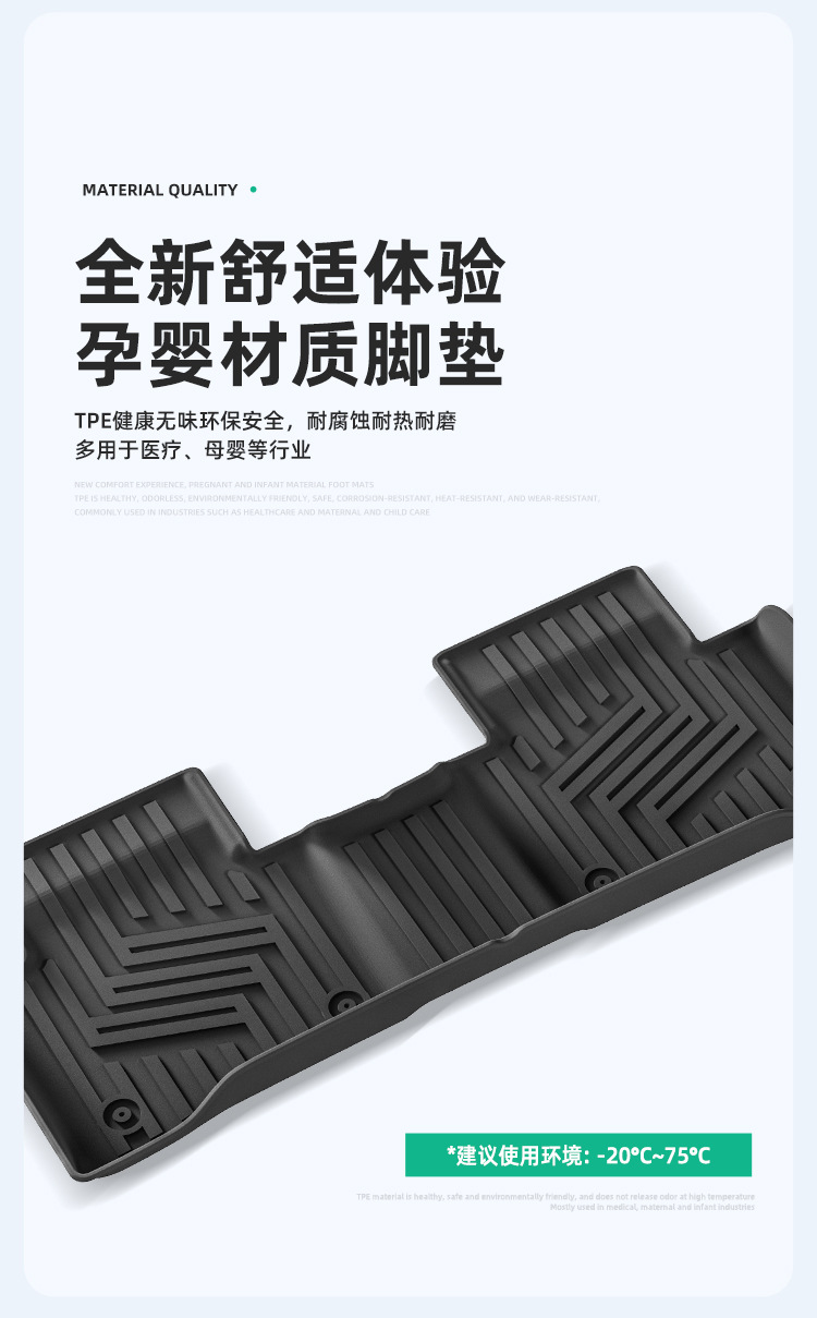 Suitable for 24 Models of Lynk & Co 07Em-P Car-Specific Floor Mats and 26 Models of Lynk & Co 07Gt Floor Mats, Tpe Trunk Mat