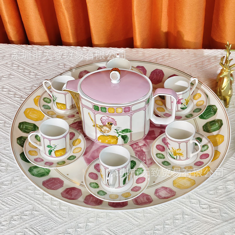 Italia Coffee Cup Saucer Teapot 16inch Piece Afternoon Tea Set High-End High-Value Gift Box for Gifting Italia Coffee Cup Saucer Teapot 16inch Piece Afternoon Tea Set High-End High-Value Gift Box for Gifting