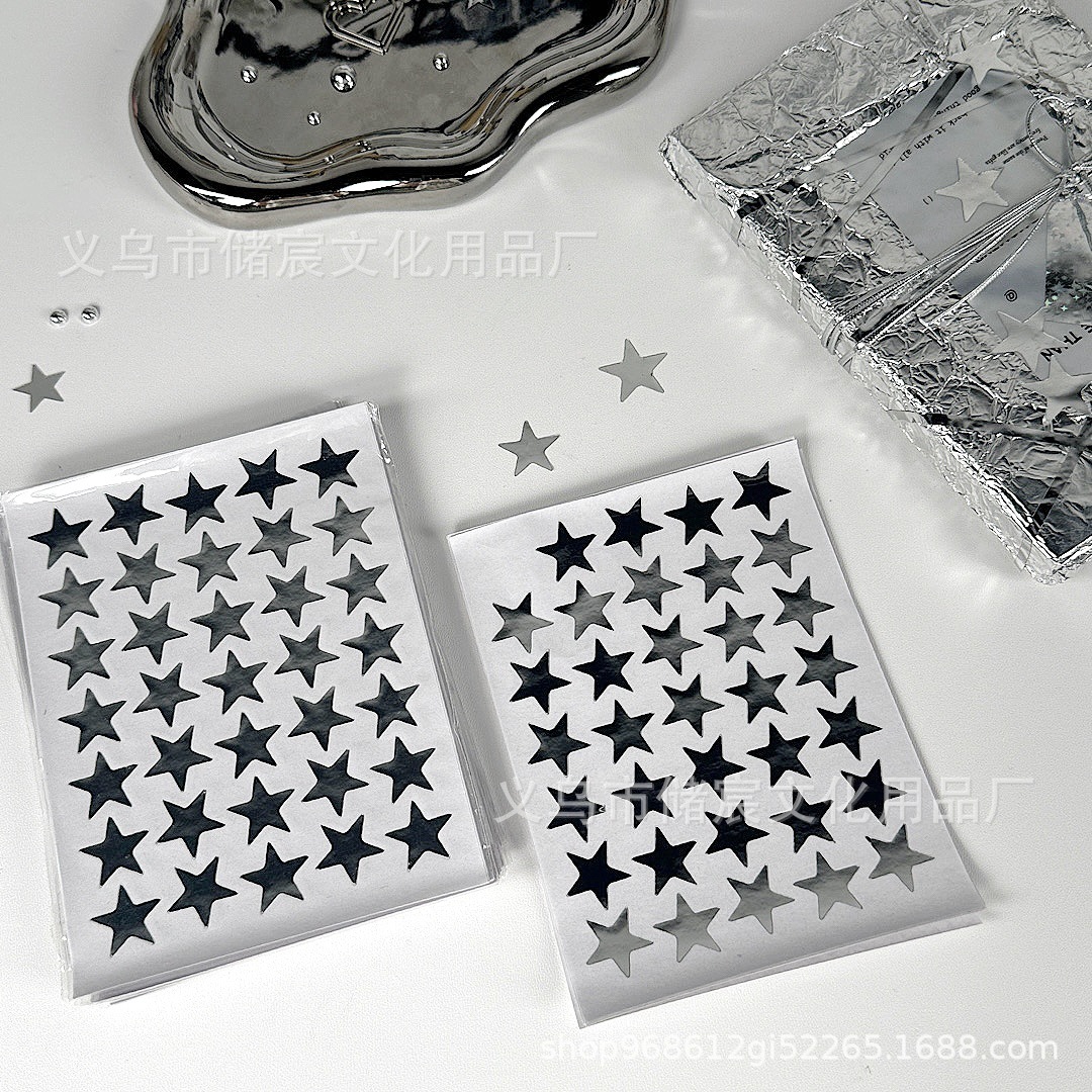핫 실버 스타 스티커 [중형] 1세트 총 10매