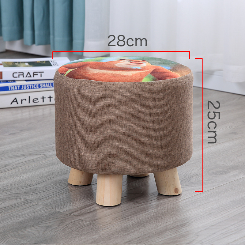Taburete pequeño Internet celebridad hogar tela taburete bajo sala de estar creativa sofá taburete lindo taburete redondo zapatos Cambio de heces perezoso banco pequeño