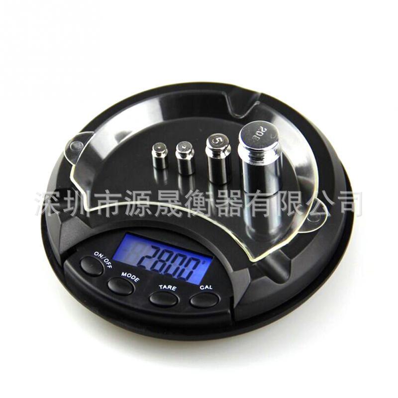 便携烟灰缸电子天平0.01g精准迷你珠宝秤电子称0.1g克秤茶叶小秤