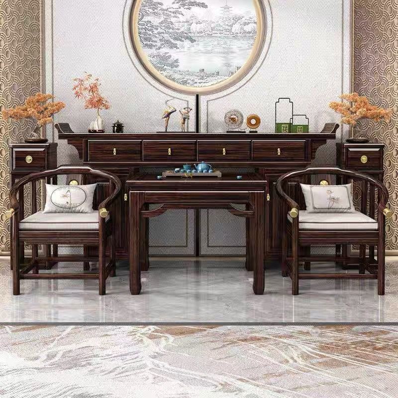 New Chinese Style Purple Sandalwood Table Modern Simple Central Hall Table Solid Wood Altar Buddha Table Eight Immortals Table Cross-Border