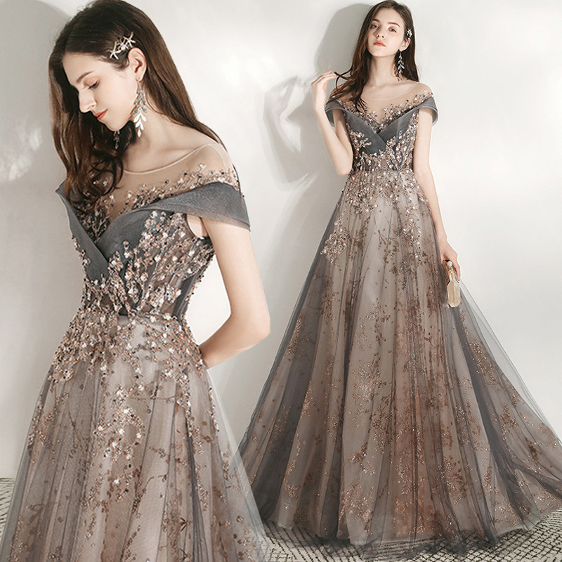 Women's Elegant Evening Gown Birthday Sequin Simple Stylish Perfect For Hostess Annual Meetings New Style Wedding Party Wear_ecoleips.com