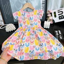 女童连衣裙夏季新款宝宝公主碎花裙小童夏装女孩裙子儿童童裙批发
