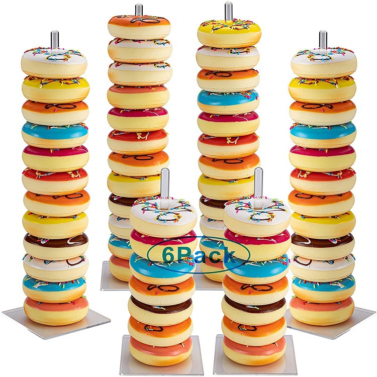 6件套亚克力甜甜圈展示架婚宴派对10mm透明架甜品摆放架