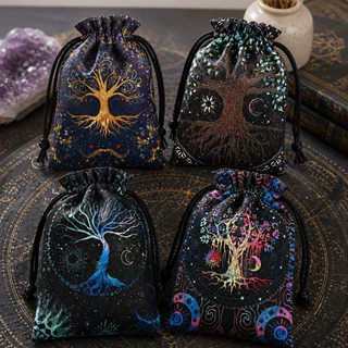 抽绳绒布袋束口生命树系列Tarot塔罗牌卡牌收纳袋双面彩印礼品袋