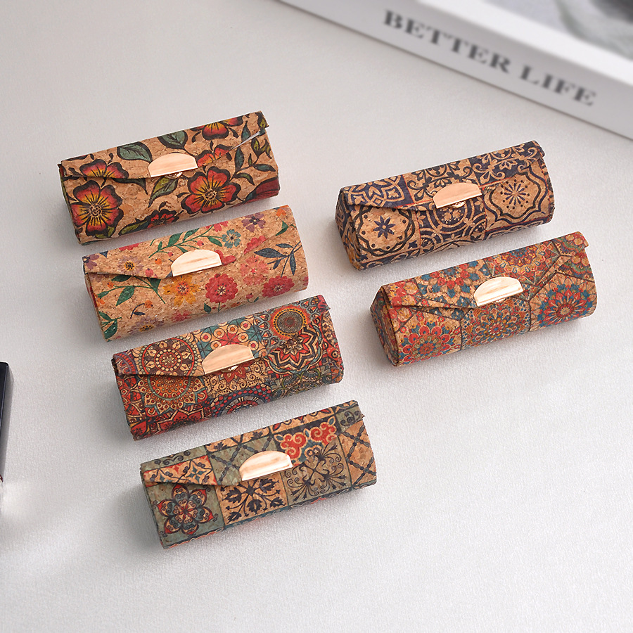 New Retro Pattern Compact Portable Lipstick Box Travel Jewelry Storage Box High-End Light Luxury Packaging Box Jewelry Box