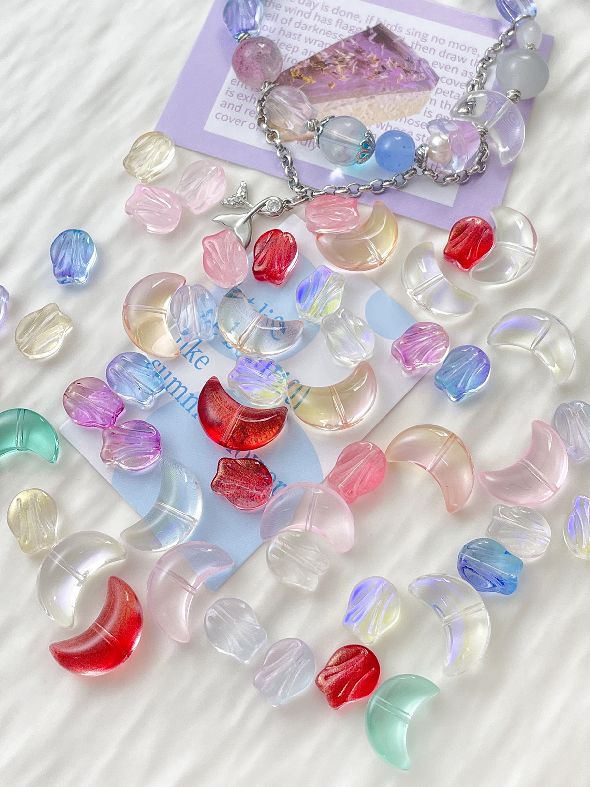 21g Weight Beads Jewelry Making Type 10 * 8mm, 11 * 16mm Jewelry Making Size DIY Jewelry Accessories Classification 10 Pieces Quantity glass Material Leaf, Flower Pattern Simple Style Style 10 Pieces 10 * 8mm 11 * 16mm Glass Leaf Flower DIY Jewelry Accessories Beads 5