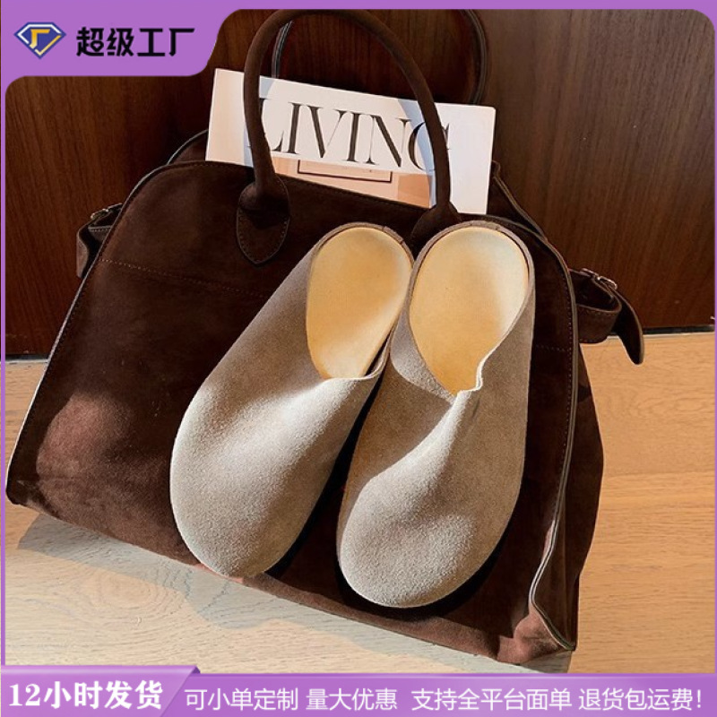 网红风冬季新款半拖毛毛鞋女外穿高级感厚底内增高韩版休闲女鞋