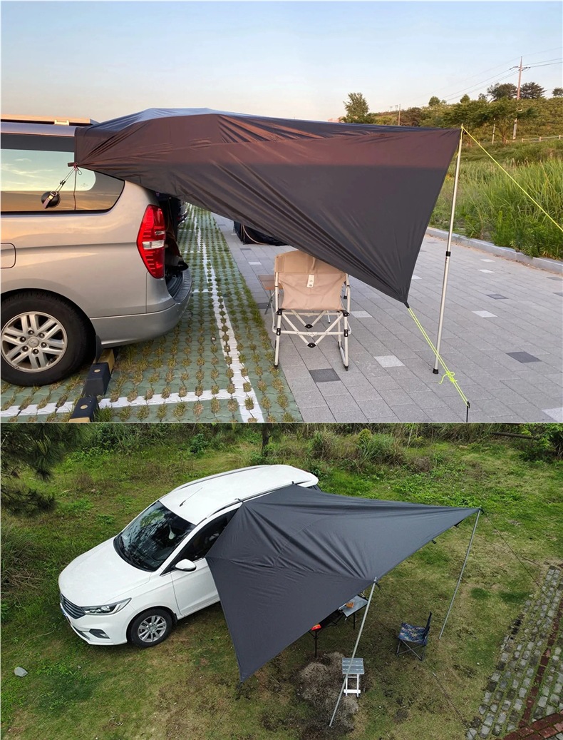 Car Side Canopy, Car Rear Canopy, Outdoor Camping Vinyl Single-Layer Sunshade, Car Rear Tent Equipment