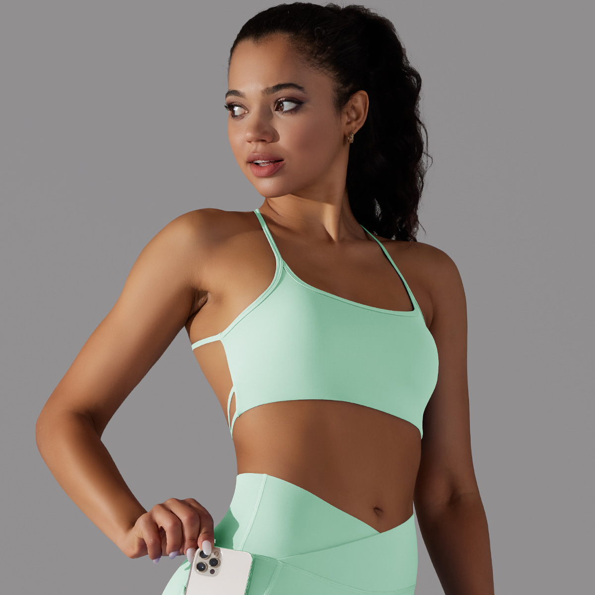 De Base Couleur Unie Nylon Mélange De Coton Col En U Active Tops Gilet display picture 34