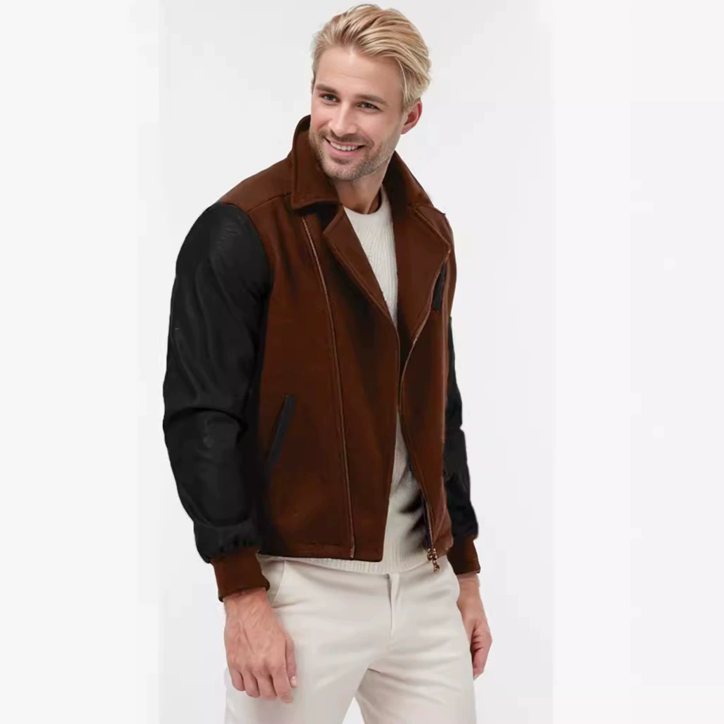 Polyurethane woolen jacket, coat with zipper, (Cross-border trading)