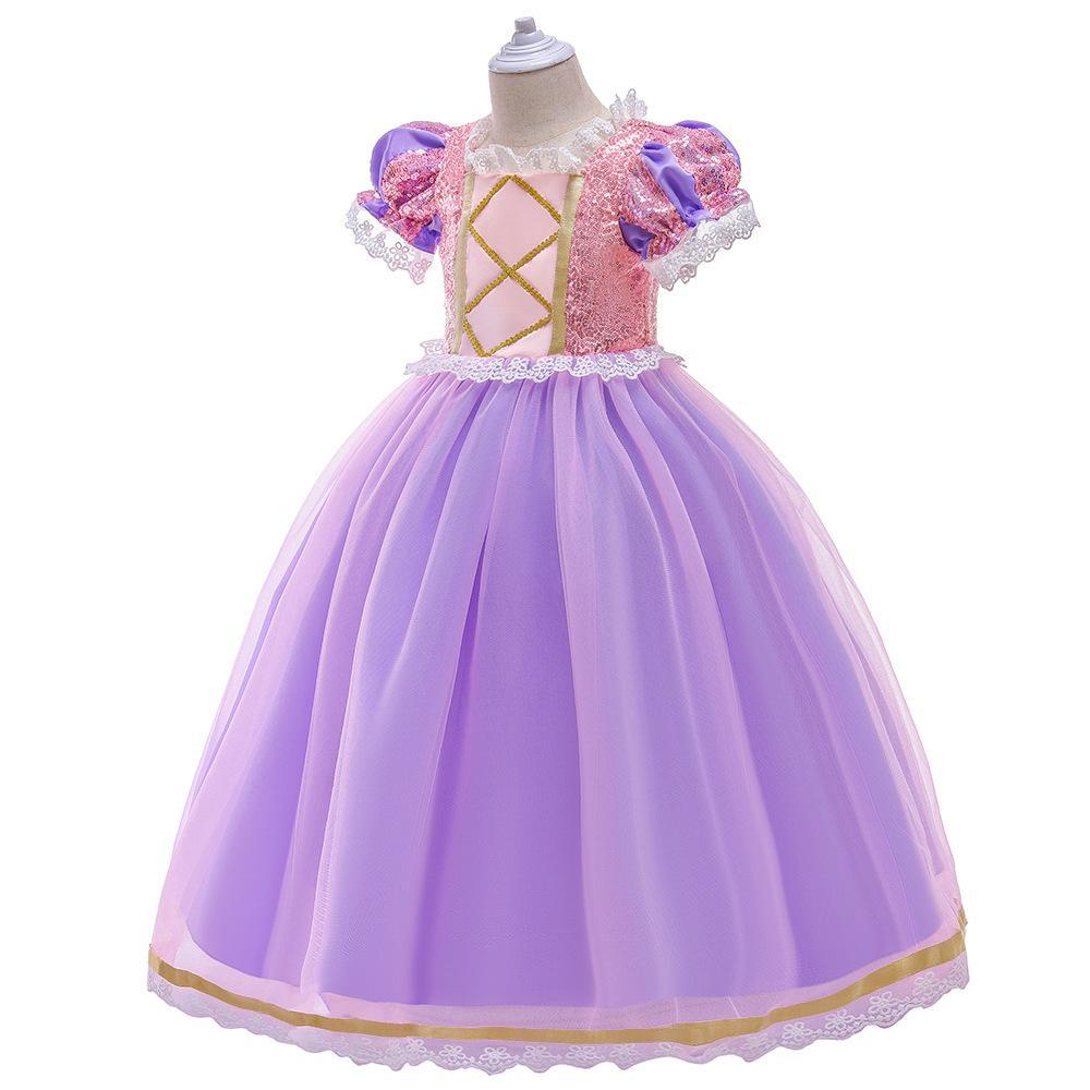 Wansheng cos europeo y americano de los niños de la belleza para dormir vestido de hilo hinchado ailuo vestido de princesa Festival rendimiento vestido de las niñas
