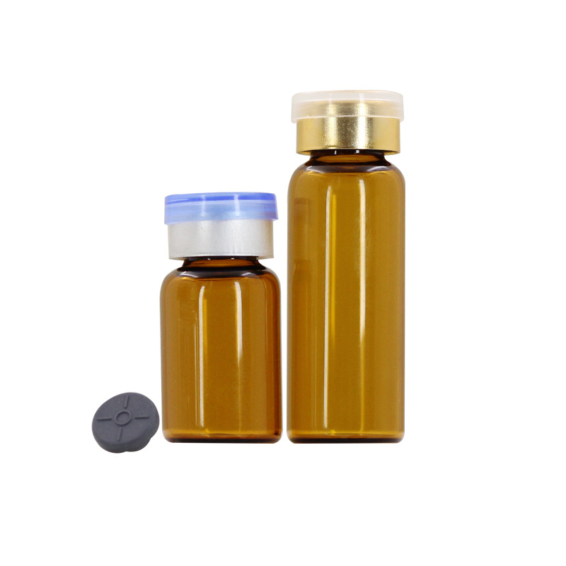 Brown 5ml botella de aceite esencial botella de perfume botella de aceite esencial cosmético botella de vidrio de borosilicato tapa de plástico tapón interno Sub-botella