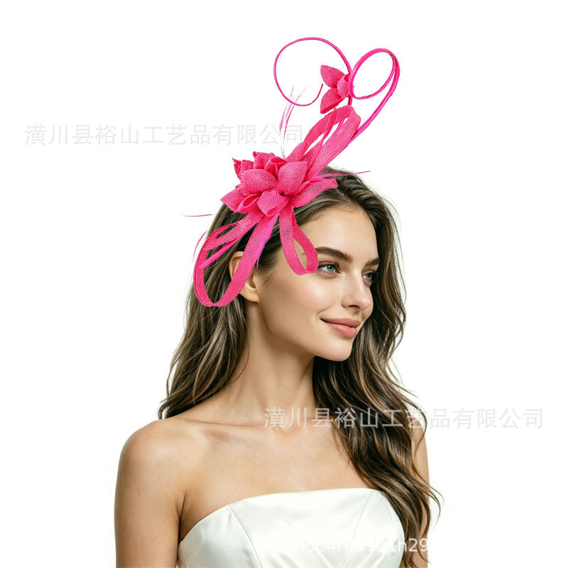 Cross-border best-selling exquisite handmade hair accessories, feather headpieces, bridal wedding and festival hair accessories, suitable for the Horse Racing Festival banquet