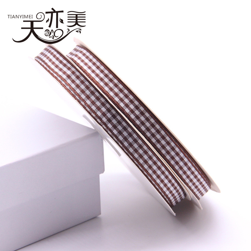 Tianyi Mei 1cm cinta a cuadros al por mayor cinta escocesa 50 yardas/rollo embalaje de regalo cinta de color completo
