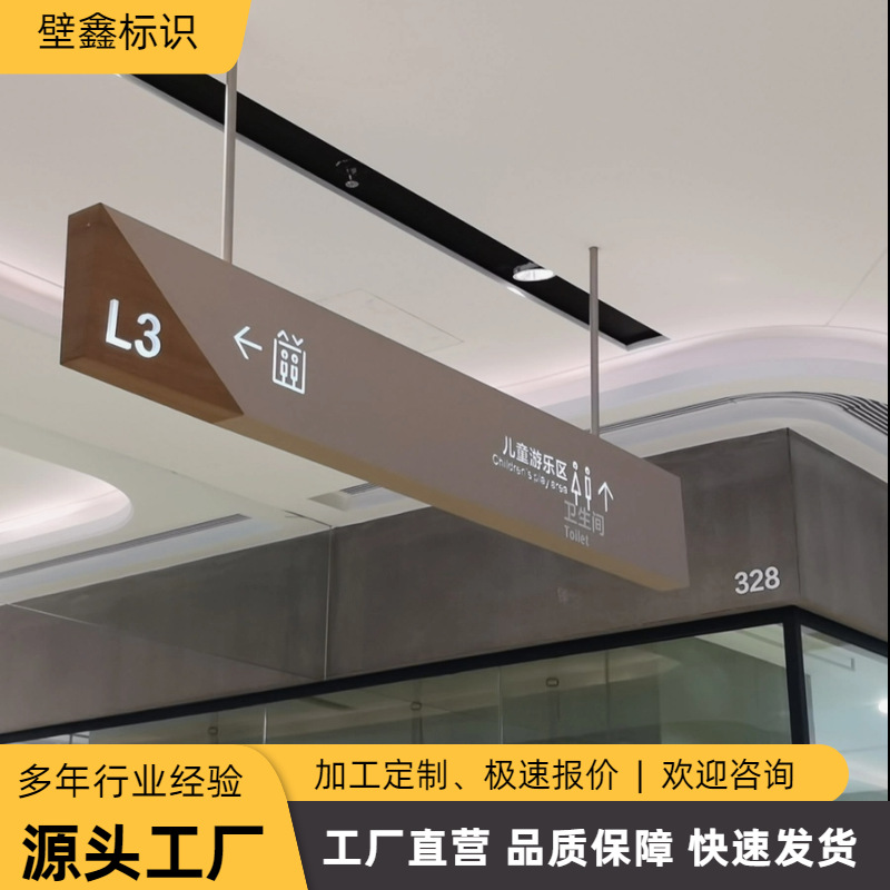 吊牌灯箱发光广告牌商场医院超市双面悬挂牌停车场吊挂指示牌镂空