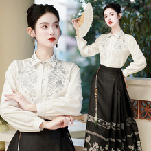 新中式春装国风汉元素日常织银织金妆花素雅高端马面裙
