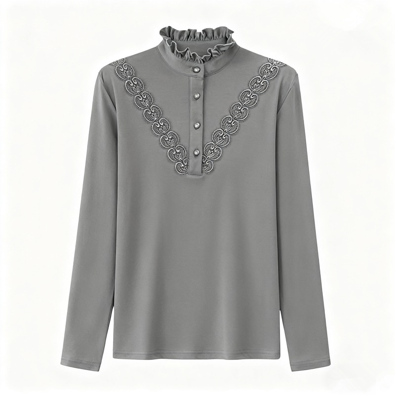 The M-5Xl Derong Semi-High-Neck Long-Sleeved T-Shirt Is Perfect For Autumn And Winter It Features A Cozy Fleece Lining_ecoleips.com