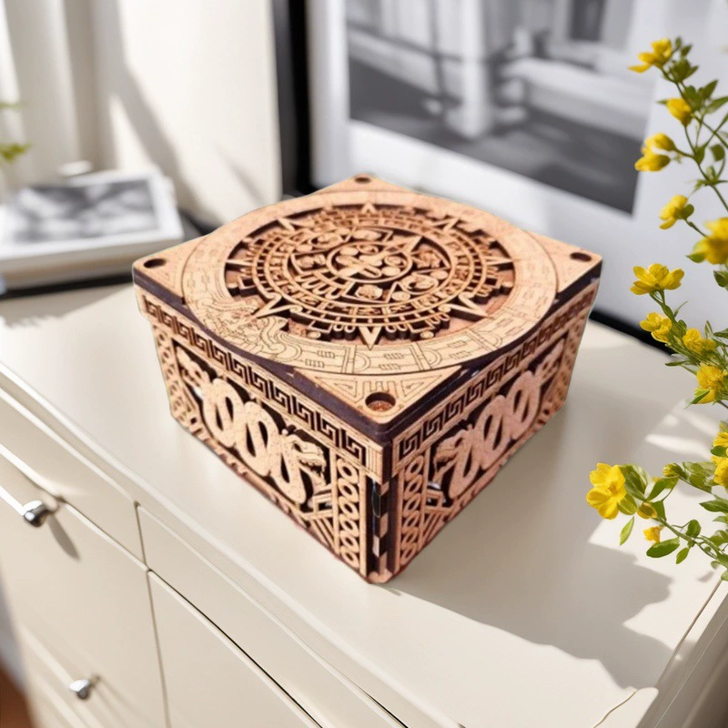Новая трансграничная шкатулка для драгоценностей, деревянные поделки, настольная коробка для хранения мелких предметов, пылесборник солнечного тотема