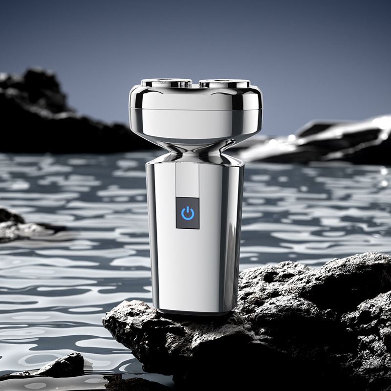 クロスボーダーミニ全身水洗いダブルヘッド髭剃り電気ポータブル携帯防水男性髭剃りギフト卸売|undefined