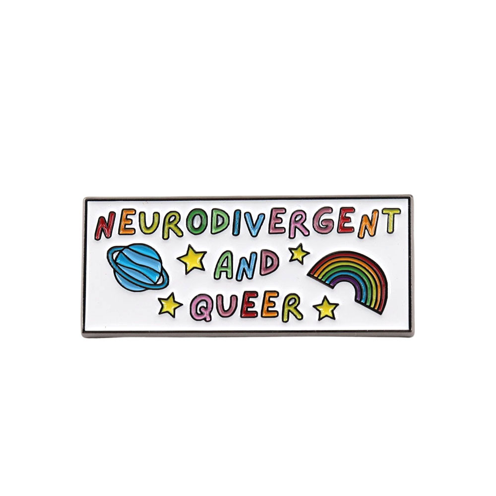 Значок-брошь Neurodivergent and Queer черный