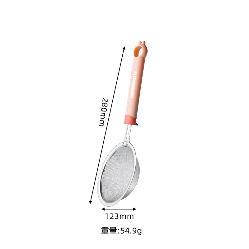 ステンレス鋼小麦粉ふるいキッチン家庭用ベーキングフィルター粉砂糖ふるいジュース豆乳 PP ハンドルスラグフィルター漏れ|undefined