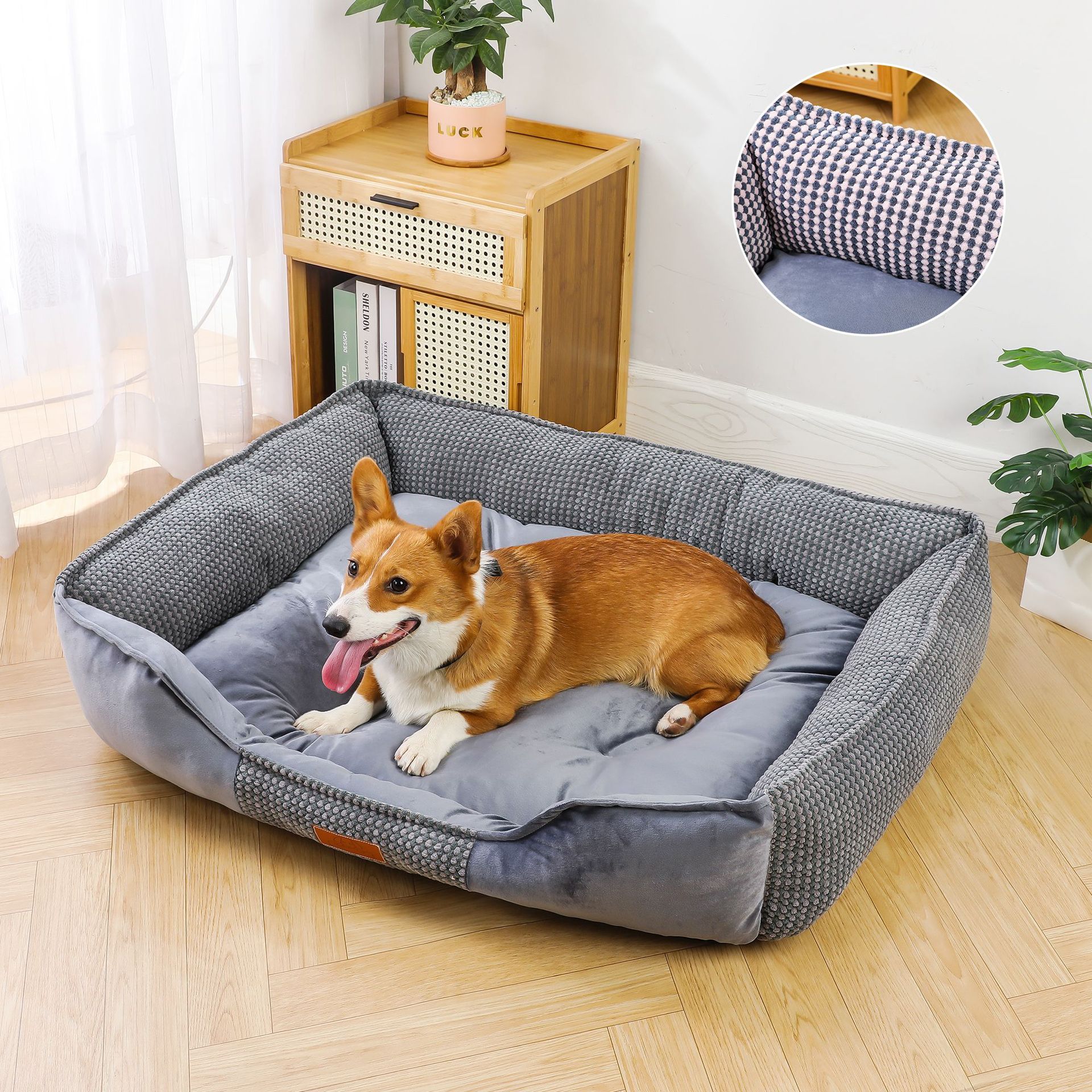 Nueva alfombra para perros a cuadros para mascotas Four Seasons estilo universal guarida para gatos antideslizante cómoda alfombra para dormir para gatos alfombra cuadrada