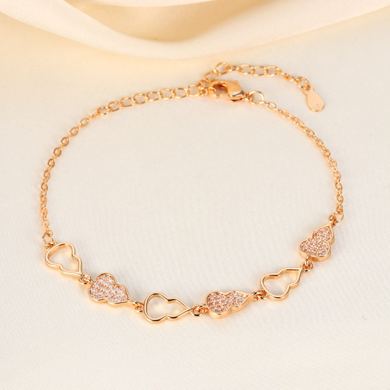 Seiko Full Diamond Gourd Hollow Bracelet for Women Ins Cool Style Fashion Versatile Elegant Niche Hand Jewelry Wholesale Delivery