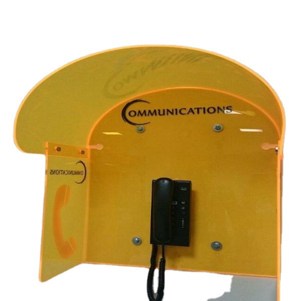 亚克力电话亭电子设备隔音罩防尘透明黄弧形罩邮寄玻璃防晒防雨棚