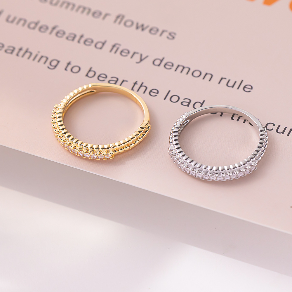 Copper Simple Style Plating Inlay Circle Zircon Rings display picture 2