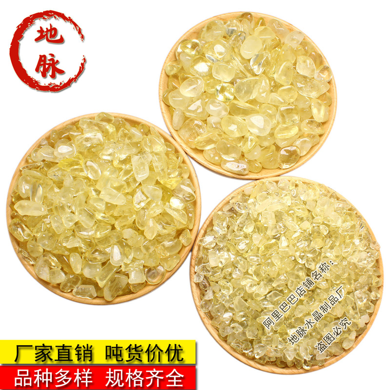 Natural Yellow Citrine Gravel Bracelet, Purification and Demagnetization Stone for Buddha Worship, Mantra Gemstone, DIY Aromatherapy Diffuser Stone