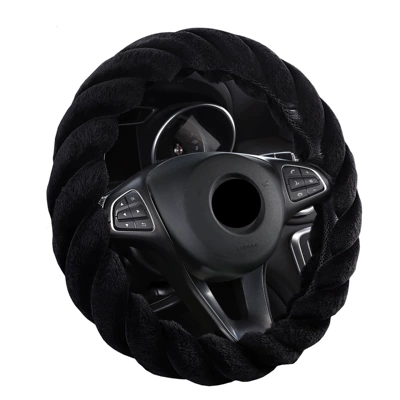 Steering wheel cover, Twist Plush Steering Wheel Cover