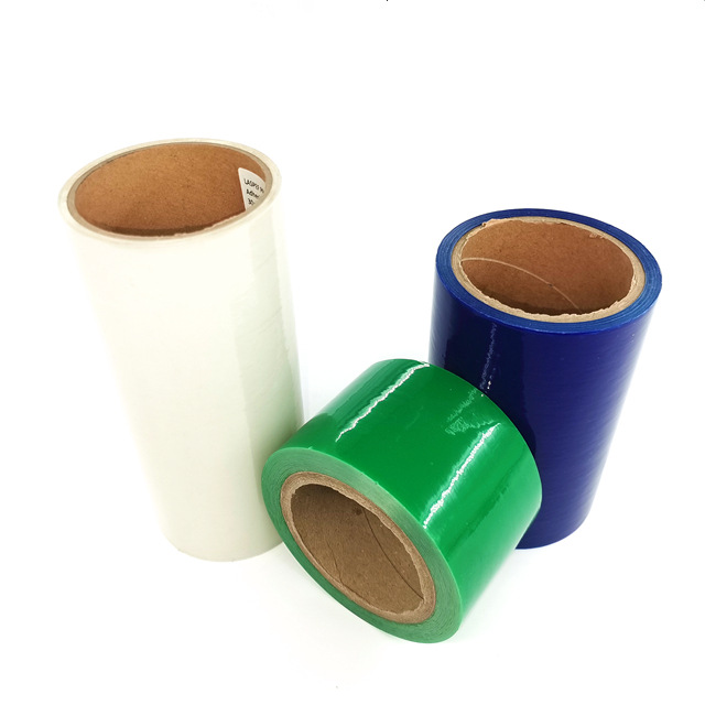 供应PE地毯保护膜透明地毯高粘可印刷膜油胶保护膜彩色保护膜蓝膜