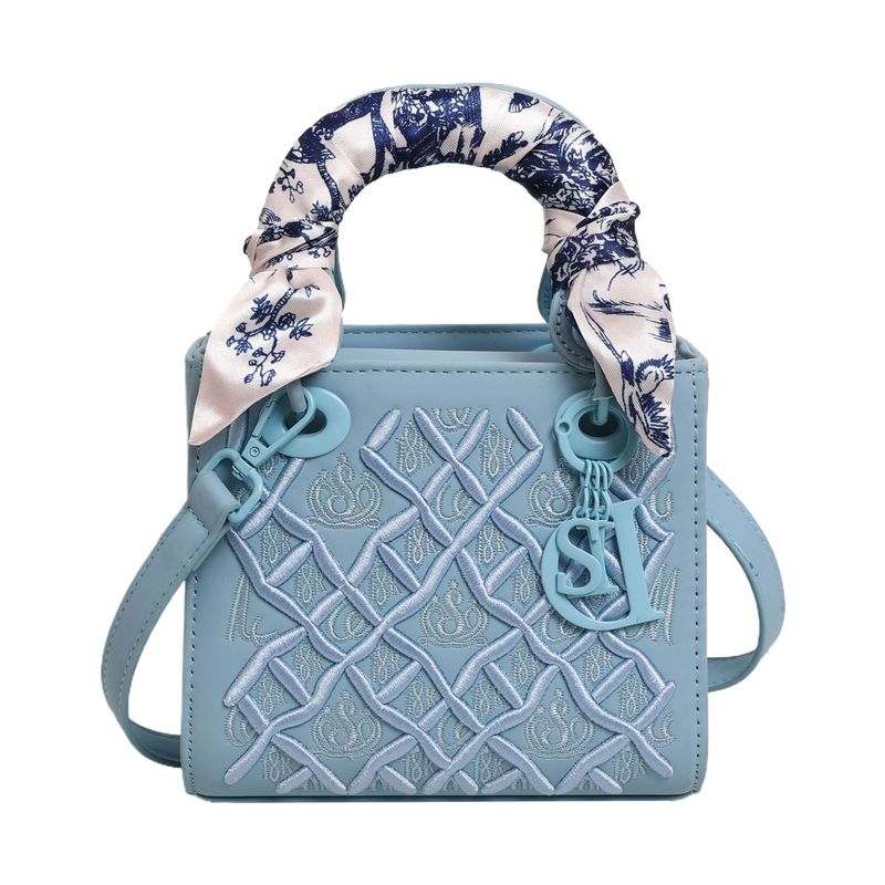 重工業刺繍多用途ダイアナ妃バッグ新しいファッションシルクスカーフハンドバッグ女性のハイエンドショルダーメッセンジャーバッグクロスボーダー|undefined