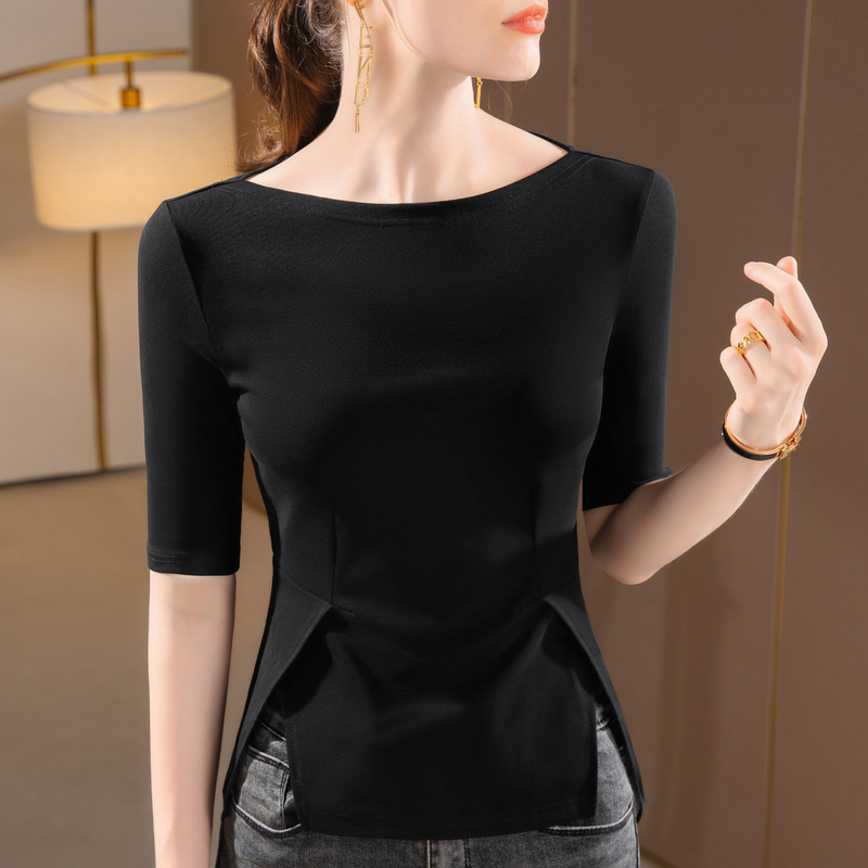 Camiseta de manga media para mujer 2023 Camiseta de media manga para mujer nueva y elegante camiseta de media manga para mujer