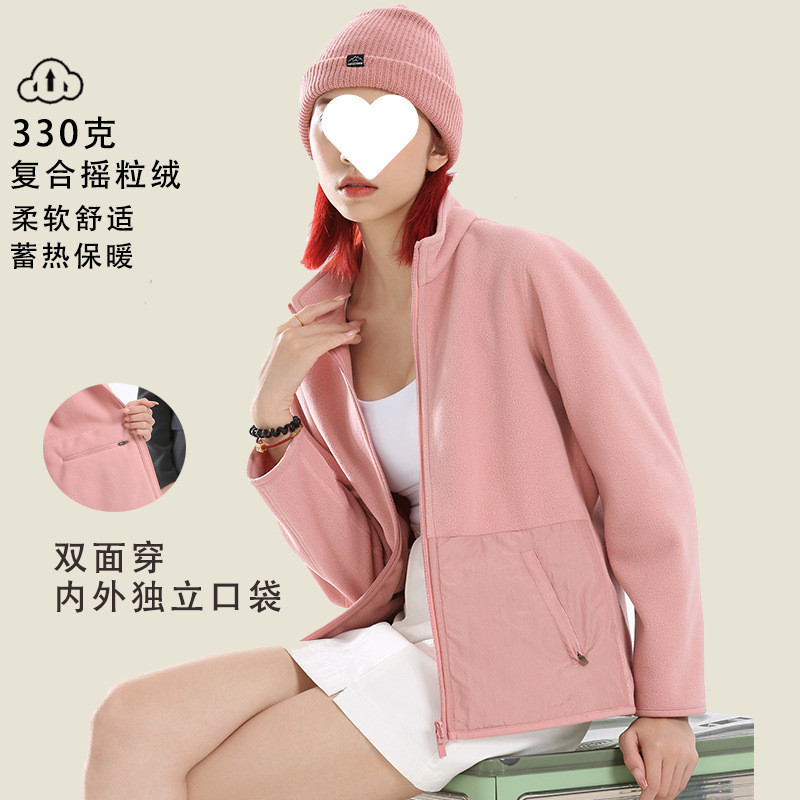 M6X Fleece Jacket Women's Double-Sided Polar Fleece Men's Jacket Liner Autumn and Winter Thickeneded Warm Jacket Two Sides