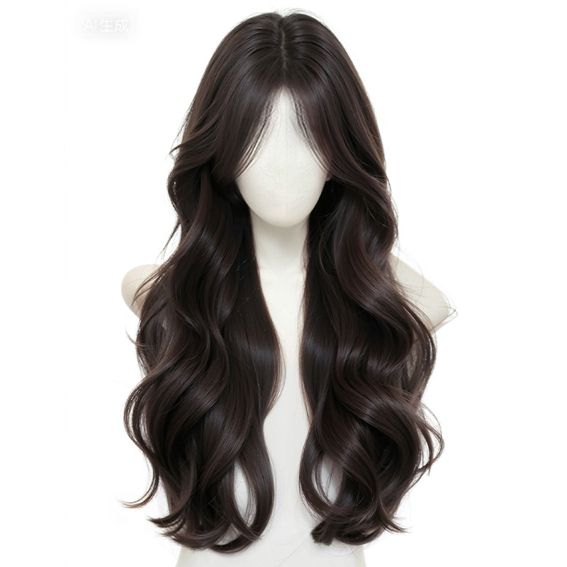 Peruca de red libre de cabello para mujeres, cabello alto, cabello alto, cabello blanco, cabello largo ondulado