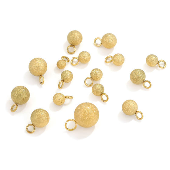 Stainless Steel Hanging Ball Ball Pendant Welding Ring Ball Vacuum Golden Pendant Bracelet Accessories Tail Pendant Base Accessories