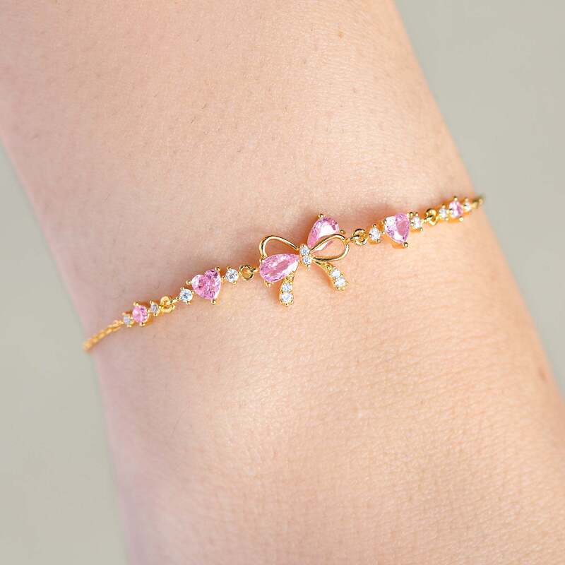 New Cross-Border Simple Personalized Heart Bow Bracelet for Women Niche Design Heart-Shaped Zircon Trendyy Bracelet for Women New Cross-Border Simple Personalized Heart Bow Bracelet for Women Niche Design Heart-Shaped Zircon Trendyy Bracelet for Women