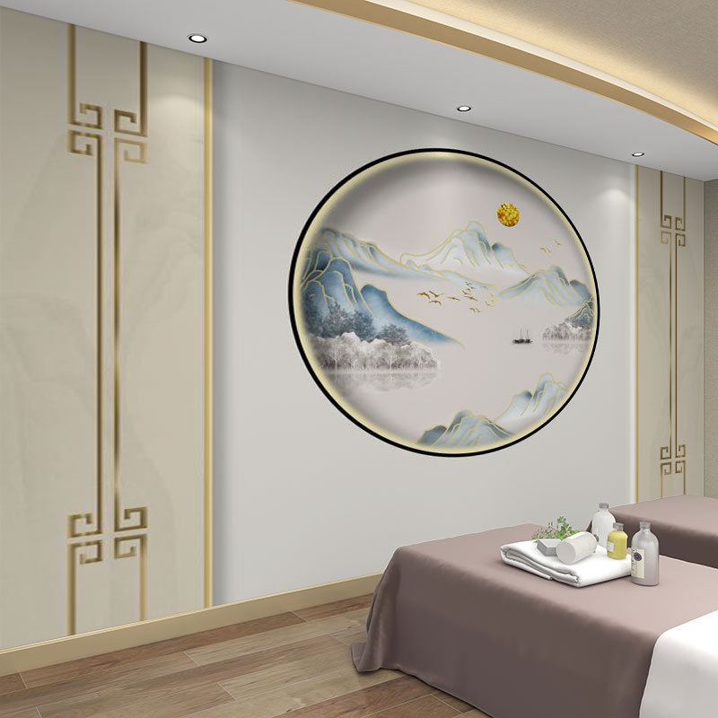 墙纸3d立体中式格栅墙布背景墙壁纸客厅装饰壁布店铺装修壁画|undefined